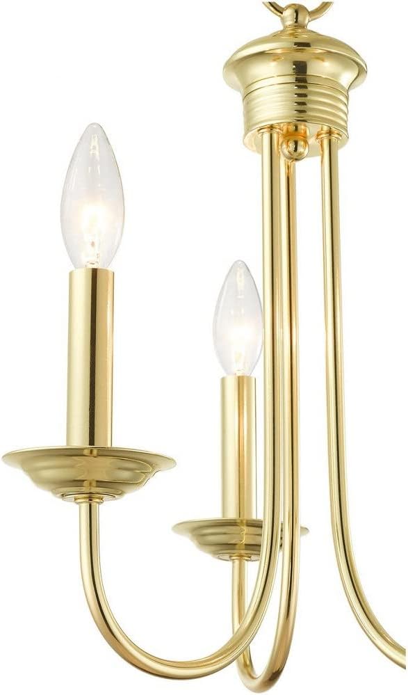Livex Lighting 42683-02 3 Light Polished Brass Chandelier
