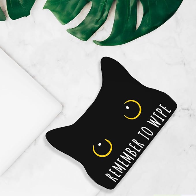 Remember to Wipe Funny Bathroom Acrylic Decor Sign Black Cat Decor Cat Decor for Home Bathroom Cat Lover Gifts For Women Men