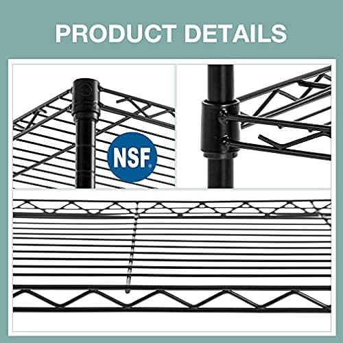 PayLessHere | 5-Tier Wire Shelf | 24"x14"x60" | Black | Adjustable Racks | Heavy-Duty Storage Shelves, Holds Upto 750 lbs | Rust-Resistant, No-Tool Assembly | for Home, Garage Shelving