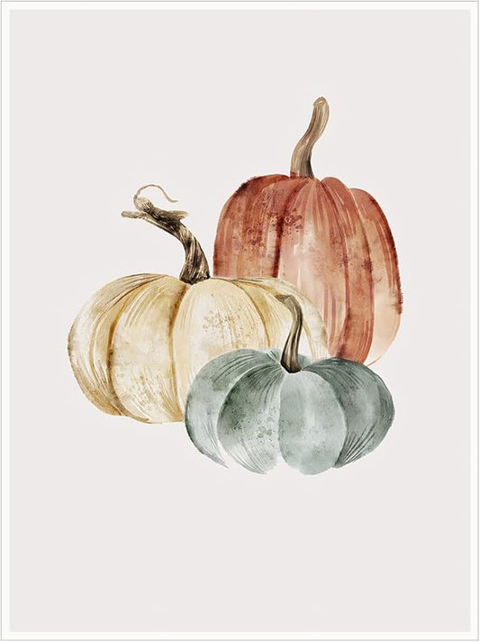 PumpkinWall Art pumpkin Canvas prints posters Rustic fall print Pumpkin Watercolour painting Fall decor Fall wall decor 11x14 Unframed