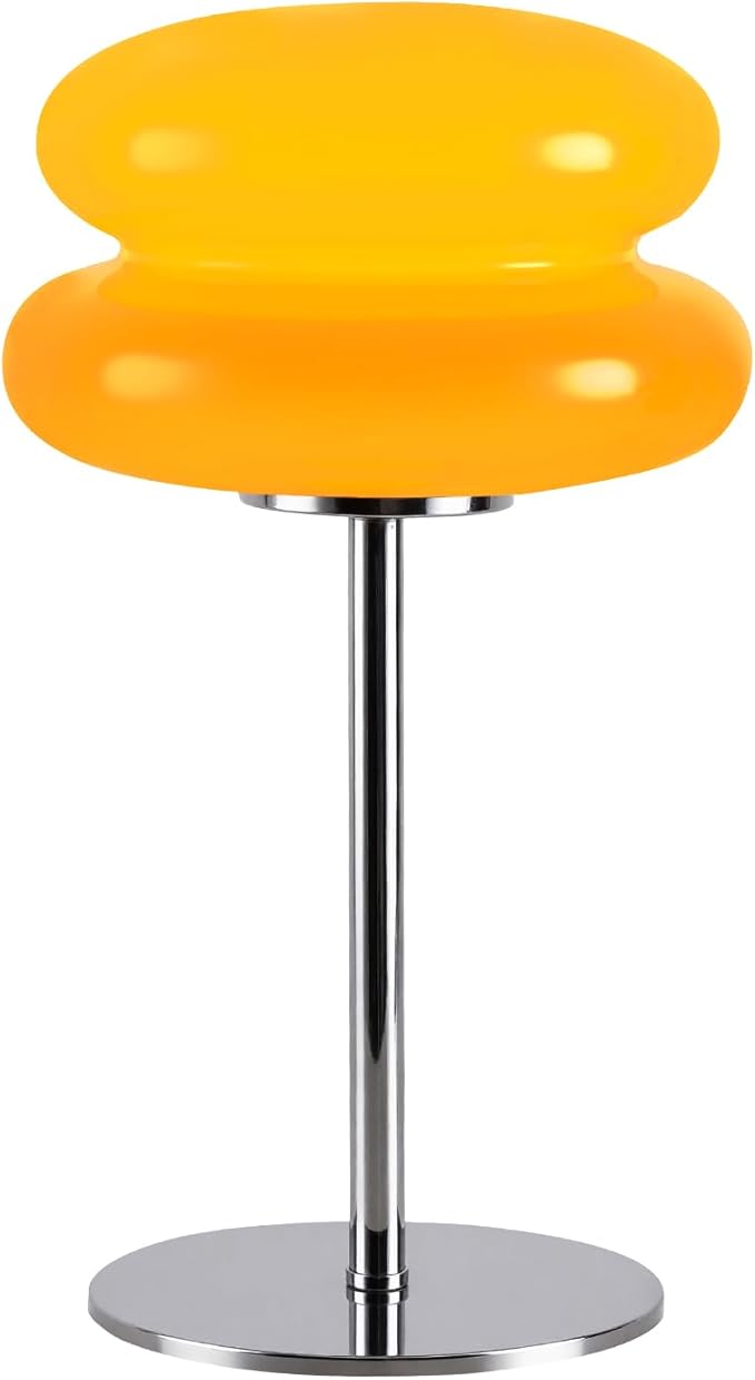 Bedroom Mushroom lamp, Medieval Modern Bedside Table lamp, dimmable Retro Egg Tart Headlight, Unique Home Mushroom Decoration Aesthetic Lovely Living Room Desk lamp (Orange)