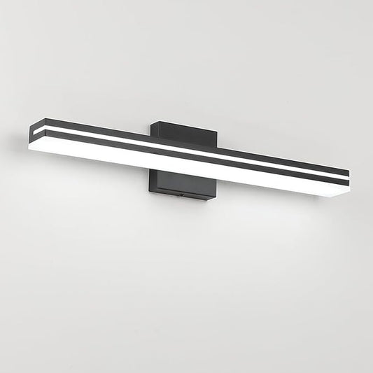 SineRise 24-Inch LED Modern Bathroom Vanity Light Bar, Matte Black Modern Acrylic Bathroom Wall Lighting Fixtures Over Mirror (Cool White 6000K)