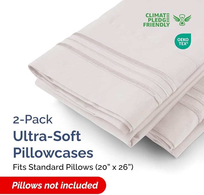 New Pillow Cases, Standard, Light Grey