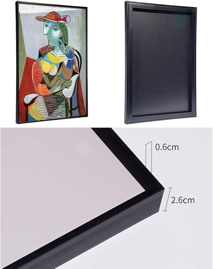 Aesthetic Abstract Canvas Framed Wall Art Large Size 24" X 16" X 3 Pieces Modern Art Natural Minimalist Posters Prints Living Room Bedroom Bathroom Kitchen Office Wall Decor (Black)