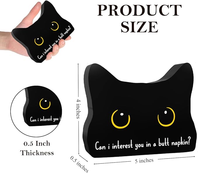 Can I Interest You in a Butt Napkin Funny Bathroom Acrylic Decor Sign Black Cat Decor Cat Decor for Home Bathroom Cat Lover Gifts For Women Men