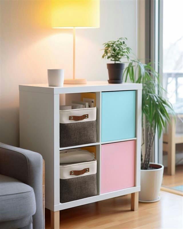 DECOMOMO Storage Bins Fabric Storage Baskets for Shelves, Linen Closet Organization Toys Nursery (Brown and White, Large - 3 Pack)