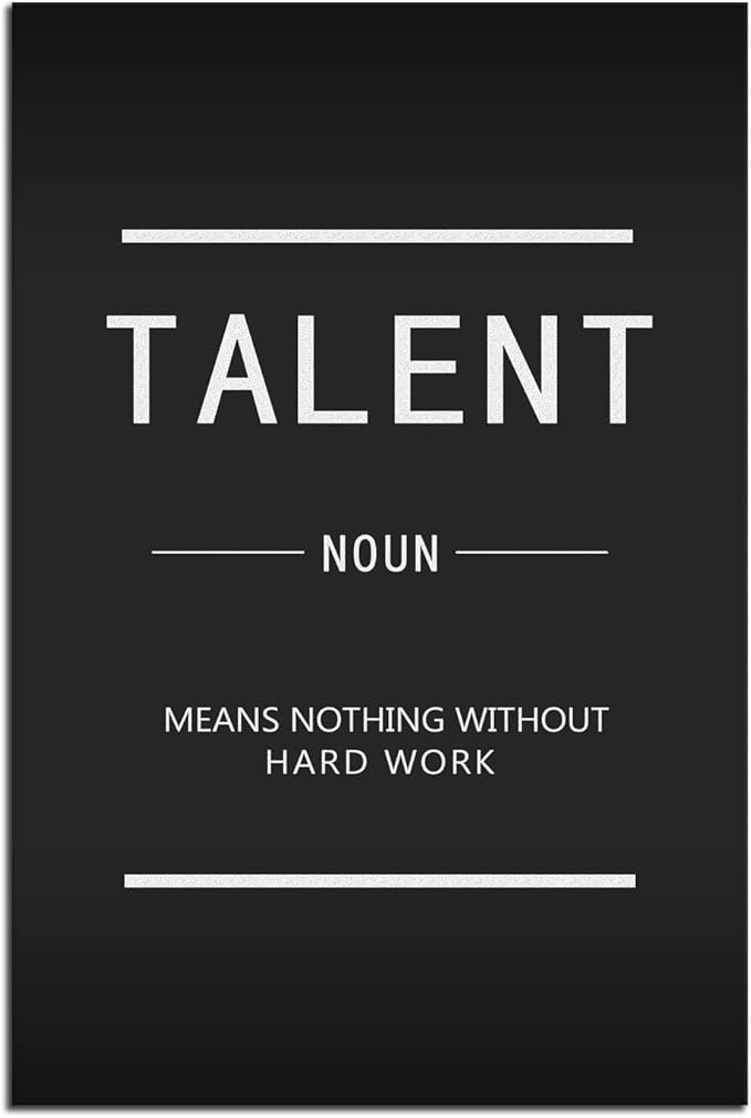 Inspirational Office Canvas Wall Art Inspirational Painting Poster Entrepreneur Quotes Talent Picture Home Decor Print Artwork Frame [12''W X 18''H]