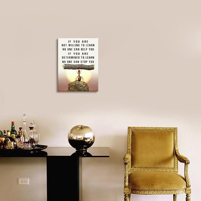 Ploceiny Ant Motivational Wall Art - Inspiring Canvas Decor for Living Room, Kitchen,Laundry room,,bathroom, Bedroom,Office Wall Art & Decor Motivational poster - Positive Quotes Wall Decor