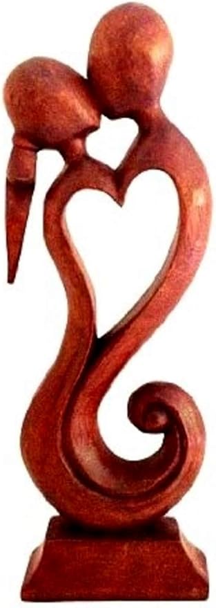 OMA Kiss Statue Forever Love Passion Abstract Art Wood Sculpture - XLARGE SIZE - 16" Collectors Quality BRAND