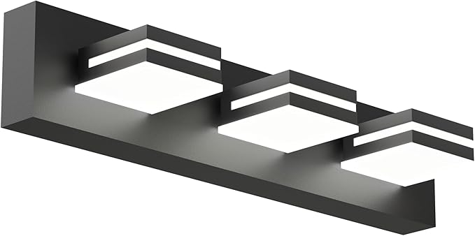 Modern Bathroom Light Fixture Over Mirror, 22" 3-Light Bathroom Vanity Light with Rotatable Heads, Adjustable 3000K/ 4000K/ 5000K, Hardwired, Energy-Efficient LED Vanity Lighting Fixture, Black