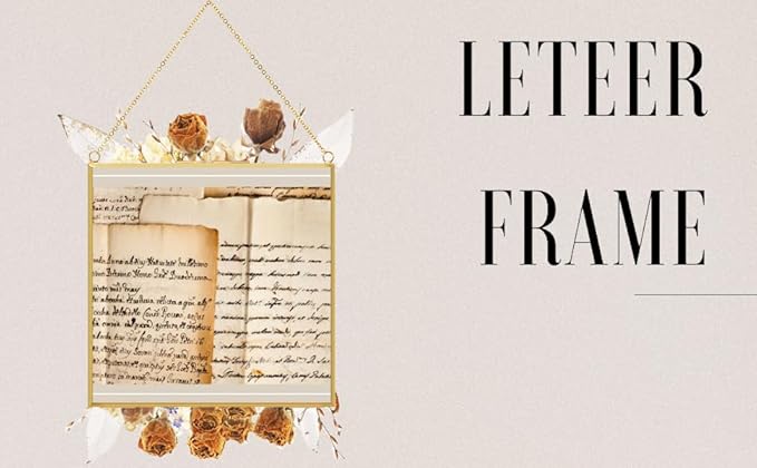 TLBTEK 8x8 inch Brass Hanging Photo Frame,Double Glass Frame for Pressed Flowers,Clear DIY Vintage Artwork Display Frame Wall Mounted Photos Frame