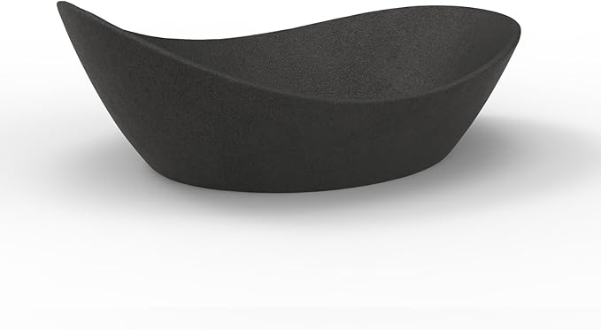 Concrete Fruit Bowl for Kitchen Counter – Large Decorative Bowls for Kitchen Decor, Dining Table, and Home Decor, Modern Centerpiece for Keys, Fruit, Candy, or Table Decor (Black, 10.6")