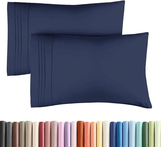 New Pillow Cases, King Standard, Navy Blue