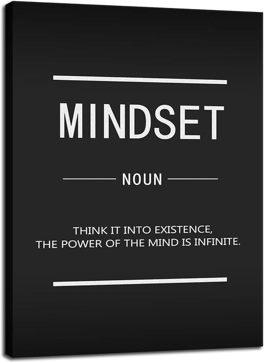 Inspirational Entrepreneur Positive Quotes Mindset Noun Painting Poster Inspiring Canvas Wall Art Print Artwork Office Decoration Company Living Room Stretch Frame Ready to Hang[18" W x 24" H]