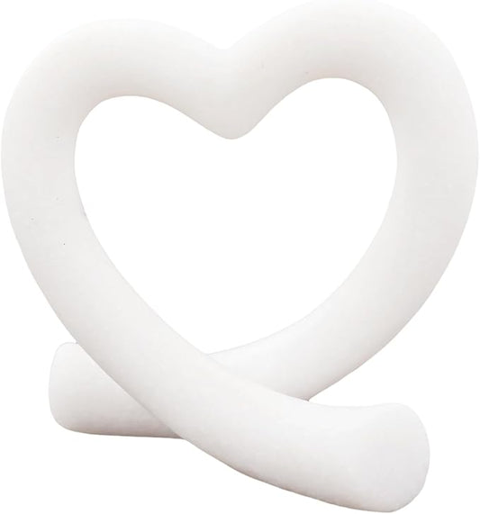 Imitation Marble White Heart Sculpture – Modern Minimalist Love Statue for Romantic Home Decor, Wedding Table Centerpiece for Couples