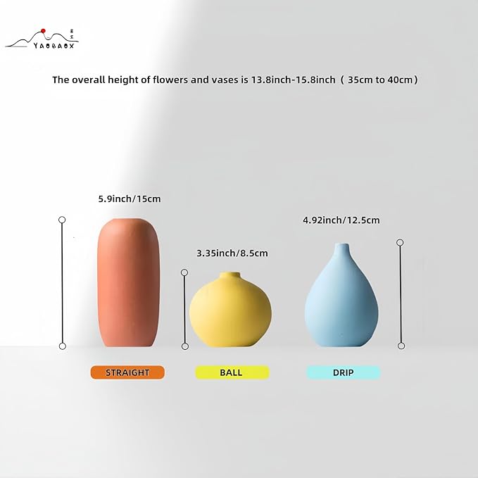 Small Multi Color Ceramic vase Set 3 Modern and Minimalist Decorative for Home Decor, Office, Modern, Classical, Creative Shelf, Table, Bookshelf, Entryway, Coffee Table Decor