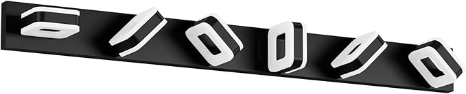 Tipace LED Modern Bathroom Vanity Light Fixtures (6-Light, 47.2-Inch),Acrylic Black Bathroom Wall Lighting Fixtures Over Mirror (Cool White 5500K) with Rotatable Vanity Lights Heads