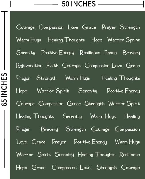 WOLF CREEK BLANKET - Compassion Blanket (Brand)- Strength Courage Super Soft Warm Hugs, Get Well Gift Blanket Plush Healing Thoughts Positive Energy Love & Hope (Olive, 50 x 65 Sherpa)