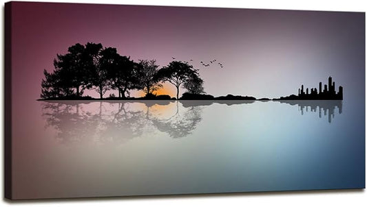 DZL Art A72650 Guitar Wall Art Canvas prints for bedroom living room bathroom Wall Decor kitchen artwork Guitar Island Canvas Prints Man Cave Music Lover Gift