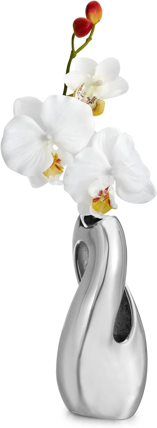 Nambe Pebble Twist Bud Vase | 8-Inch | Vases for Centerpiece Table Home Indoor Desk Décor | Mid Century Modern Style Vase for Wedding Housewarming Gift | Made of Metal Alloy