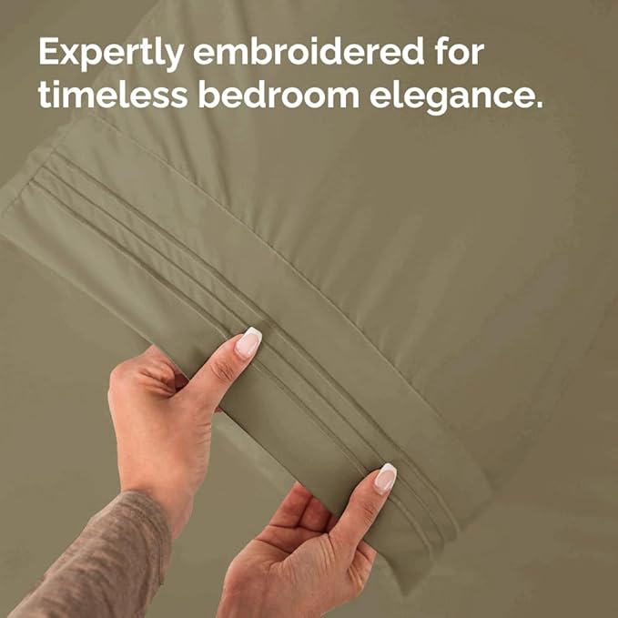 King Pillow Cases Set of 2 - Ultra Soft Hotel Quality Pillowcase Covers - Comfy, Cozy & Wrinkle Free - Shrinkage, Stain and Fade Resistant - Machine Washable Pillow Protectors - 2 Piece Set - Khaki