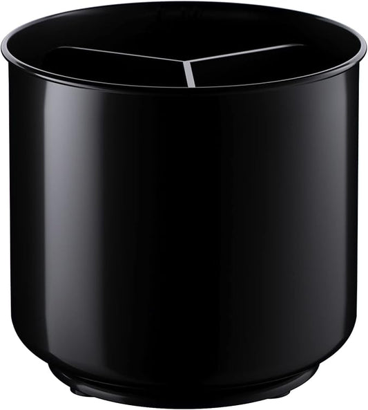 Extra Large Sturdy Rotating Black Utensil Holder Caddy with No-Tip Weighted Base, and Gripped Insert - Rust Proof and Dishwasher Safe Kitchen Utensils Holder