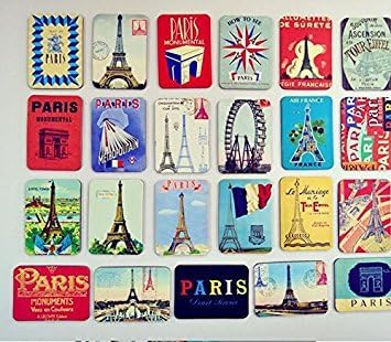 24-pcs magnetic fridge magnets refrigerator sticker home decoration accessories magnet paste arts crafts (Paris)