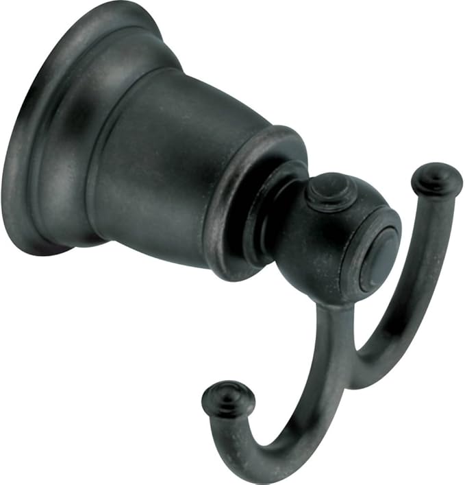 Moen YB5403WR Kingsley Double Robe Hook, Wrought Iron