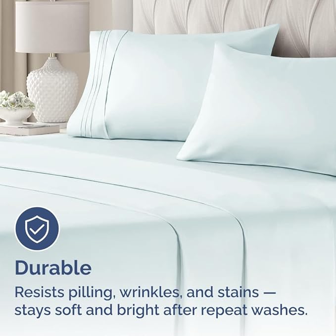 New Pillow Cases, King Standard, Ice Blue