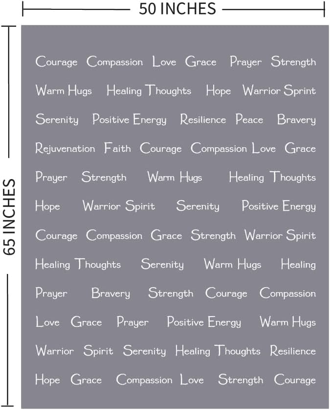 WOLF CREEK BLANKET - Compassion Blanket (Brand)- Strength Courage Super Soft Warm Hugs, Get Well Gift Blanket Plush Healing Thoughts Positive Energy Love & Hope (Gray, 50 x 65 Sherpa)