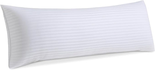 Oubonun Premium Striped Body Pillow, Breathable Cooling Cotton Cover, Soft and Fluffy 3D Down Alternative Microfiber Filled, Long Bed Pillow for Side Sleepers, 20"x54"