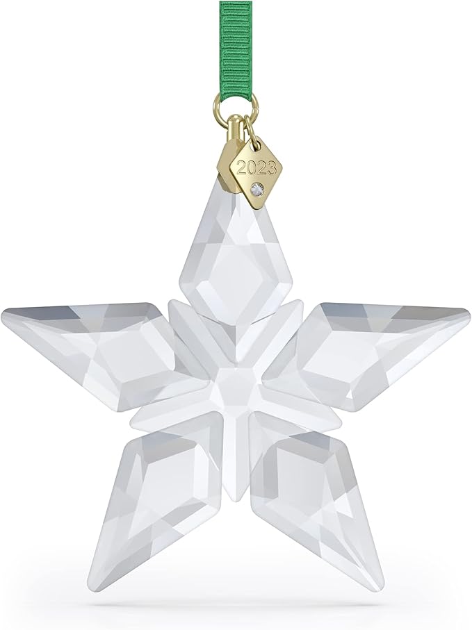 Swarovski Annual Edition 2023 Ornament, Clear Crystal Star with 97 Facets, Gold-Tone Finished Tag, Part of the Swarovski Annual Edition Collection