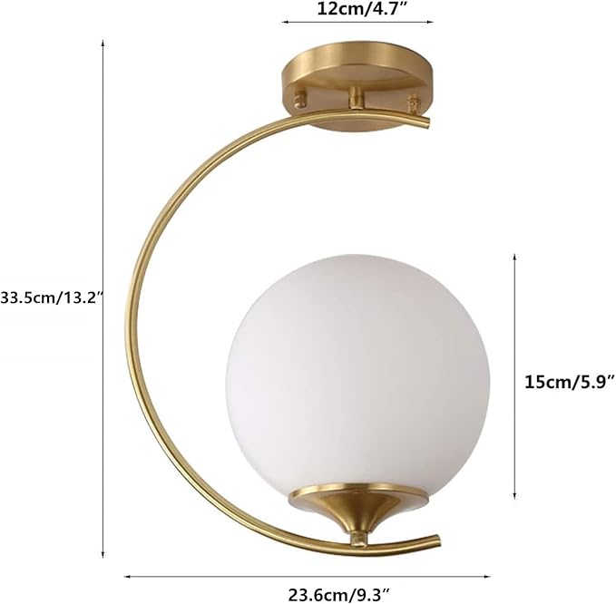 Modo Lighting Modern Flush Mount Ceiling Light Mid Century Industrial Chandeliers Antique Brass Ceiling Pendant Light Glass Globe Hanging Lights