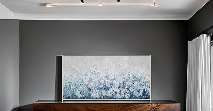 Yihui Arts Blue White Flower Painting - Modern Aesthetic Floral Artwork for Home Decor