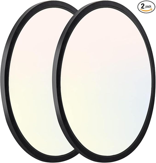 Hlite 2pack 12 inch Flush Mount LED Ceiling Light Fixture,24W 2400LM Super Slim Light Fixtures Ceiling Mount 3000K/4000K/5000K 3CCT Selectable,Ceiling Light Fixtures for Kitchen,Bedroom (Black)