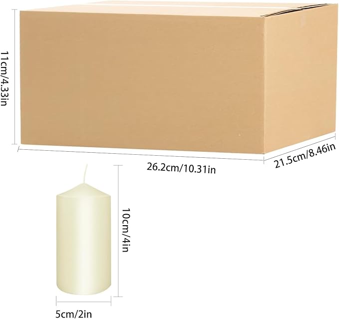 2"x4" High Ivory Pillar Candles, Set of 20 Unscented. Bulk Buy. Ideal for Halloween, Wedding, Emergency Lanterns, Household, Wedding and Home Décor Candlesticks