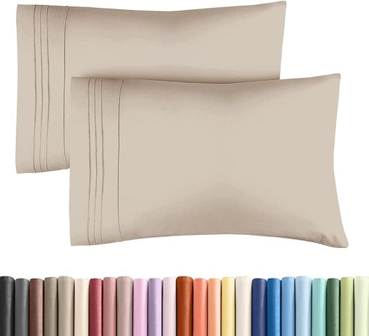 New Pillow Cases, King Standard, Wheat