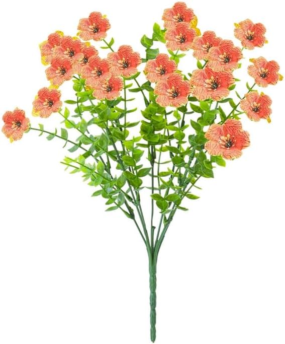 Artificial Flowers UV Resistant Outdoor,12 Bundles Faux Plants for Fall Thanksgiving Christmas Patio Porch Decor, No Fade Window Box Fake Greenery for Home Wedding Walkway Decoration