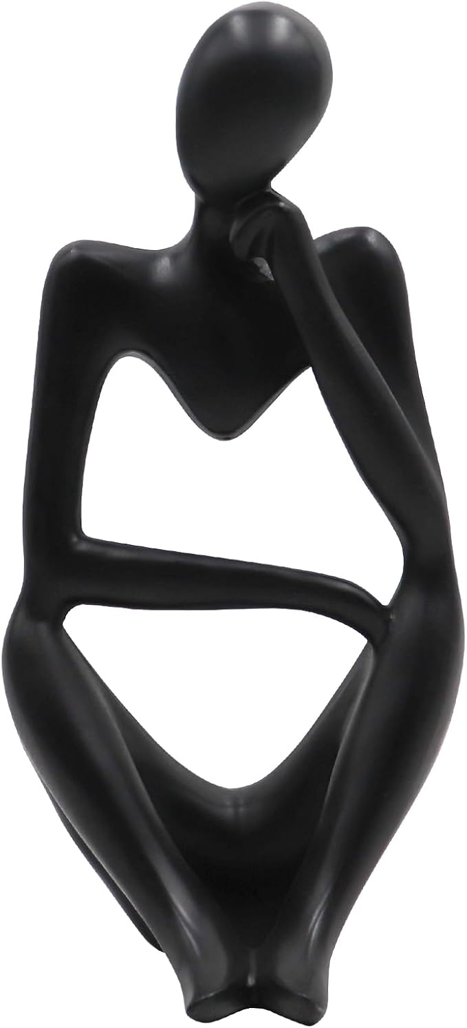 Thinker Statues and Sculptures, Resin Black Thinker Statue Ornaments, Abstract Style Sculptures, Housewarming Gifts, Housewarming Decorations, Living Room Dining Desk Decorations