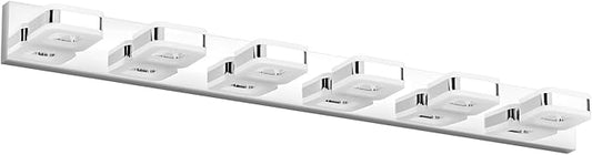 Tipace 6 Lights Chrome Bathroom Light Fixtures Modern LED Bathroom Vanity Lights Over Mirror 47.2 inch White Light 360°Rotatable
