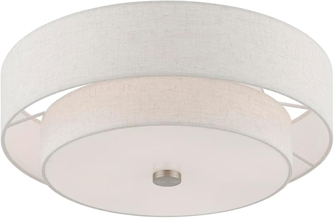 Livex Lighting Meridian 4 Light Semi-Flush in Brushed Nickel (51085-91)