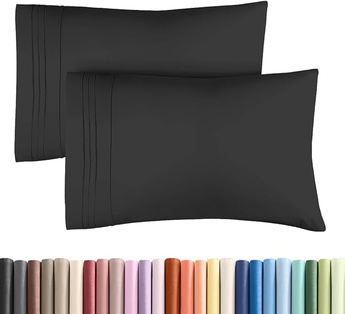 New Pillow Cases, King Standard, Black