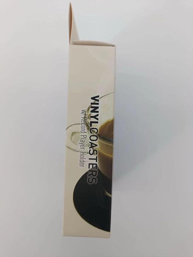 Valdivia Vinyl Record Coasters for Drinks with Records Player, Retro Album Coasters Set of 6, Funny New Home Decor for Housewarming Gifts, Music Lovers Presents, Cool Apartments Decoration Gifts Ideas