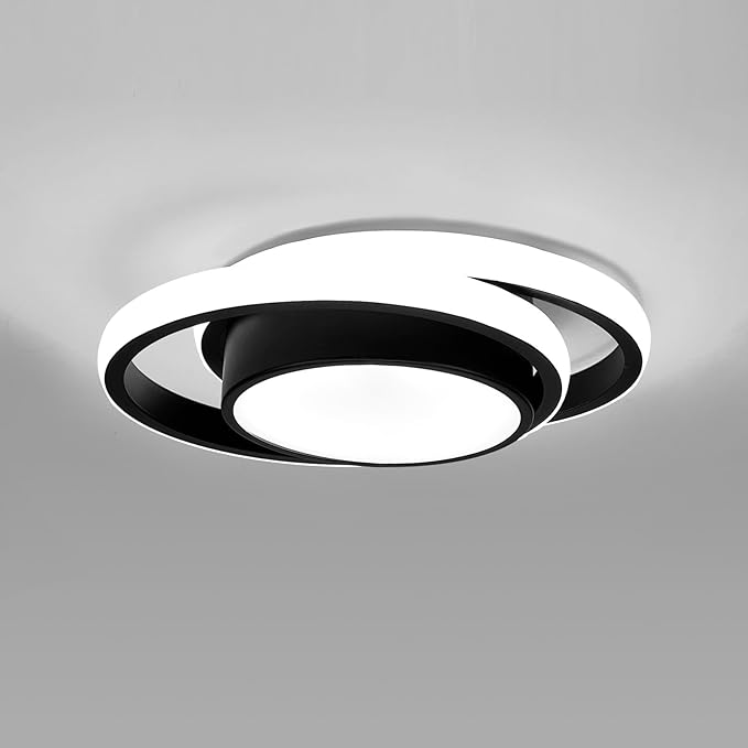 Small Modern LED Ceiling Light,2 Rings Creative Design Ceiling Lamp Home Indoor Hallway Lighting Fixtures for Hallway Living Room Bedroom Kitchen Office (Cool White,6000K)