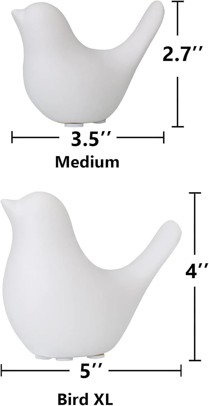 FANTESTICRYAN Small Animal Statues Home Decor Modern Style White Decorative Ornaments for Living Room, Bedroom, Office Desktop, Cabinets