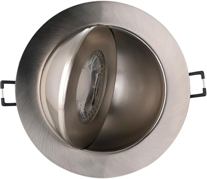 4-inch Gimbal LED Recessed - 4 in Lighting 6Pack Canless Brushed Nickel Trim 90° Tilt Swivel LED Eyeball Wafer Slope Ceiling Adjustable Spotlight Dimmable Brushed Nickel 4 inch 6 Pack