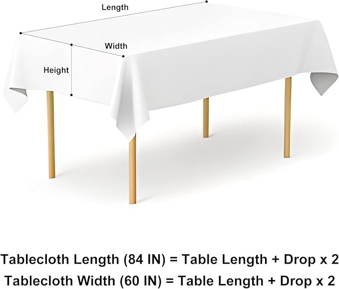 misaya 2 Pack Waterproof Vinyl Table Cloth, Buffalo Flannel Backed Tablecloth, Wipeable Plastic Table Cover for Fall, Thanksgiving (60" x 84", Khaki & White)