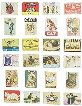 24-pcs Magnetic Fridge Magnets Refrigerator Sticker Scenery Home Decoration Animal Classic cars Accessories Magnetic Paste Arts/Crafts (Cat)