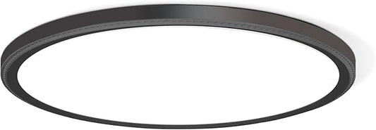 3200lm LED Flush Mount Ceiling Light, Super Slim 12 inch LED Ceiling Light, 5000K LED Ceiling Light for Bedroom, Living Room, Dining Room (Black, One Pack)