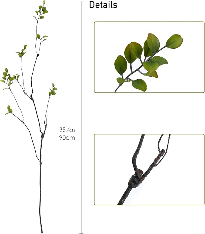 4Pcs 35.4” Artificial Eucalyptus Branches for Vase Filler, Faux Greenery Stems, Bendable Twig Leaves for Minimalist Indoor Home Decor